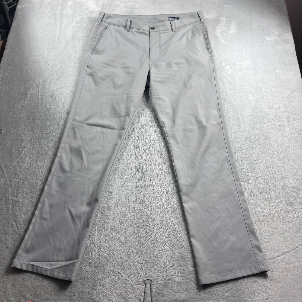 Mizzen+Main‎ Baron Chino Athletic Fit Gray Performance Pants 34x32 Mens